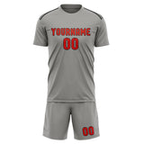 Custom Gray Orange Red Soccer Jersey