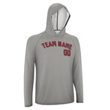 Custom Gray Red UV-Hoodie