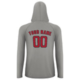 Custom Gray Red UV-Hoodie