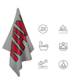 Custom Gray Red Beach Towel