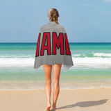 Custom Gray Red Beach Towel