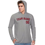 Custom Gray Red UV-Hoodie