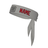 Custom Gray Red Headband