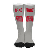 Custom Gray Red Knee-High Sock