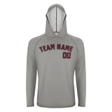 Custom Gray Crimson Red UV-Hoodie