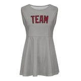 Custom Gray Crimson Red Cheerleader Dress