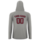 Custom Gray Crimson Red UV-Hoodie