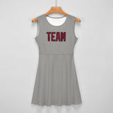 Custom Gray Crimson Red Cheerleader Dress