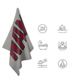 Custom Gray Crimson Red Beach Towel