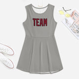 Custom Gray Crimson Red Cheerleader Dress