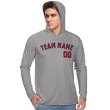 Custom Gray Crimson Red UV-Hoodie