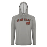 Custom Gray Coral Red UV-Hoodie