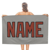 Custom Gray Coral Red Beach Towel