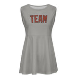 Custom Gray Coral Red Cheerleader Dress