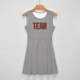 Custom Gray Coral Red Cheerleader Dress