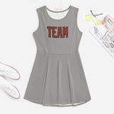 Custom Gray Coral Red Cheerleader Dress