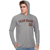 Custom Gray Coral Red UV-Hoodie