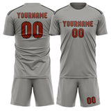 Custom Gray Coral Red Soccer Jersey