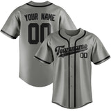 Custom Gray & Black Colors Design Sports Baseball Jersey