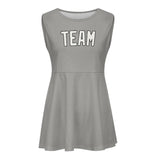 Custom Gray White Cheerleader Dress