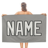 Custom Gray White Beach Towel