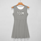 Custom Gray White Cheerleader Dress
