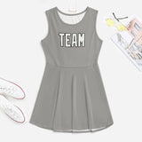 Custom Gray White Cheerleader Dress