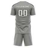 Custom Gray White Soccer Jersey