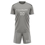Custom Gray White Soccer Jersey
