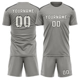 Custom Gray White Soccer Jersey