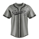 Custom Gray & Black Colors Design Sports Baseball Jersey
