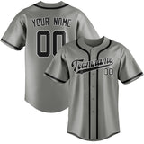 Custom Gray & Black Colors Design Sports Baseball Jersey