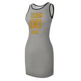 Custom Gray Yellow Sleeveless Vest Dress