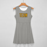 Custom Gray Yellow Cheerleader Dress
