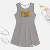 Custom Gray Yellow Cheerleader Dress