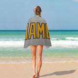 Custom Gray Yellow Beach Towel