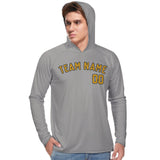 Custom Gray Yellow UV-Hoodie