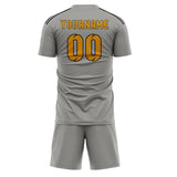 Custom Gray Yellow Soccer Jersey