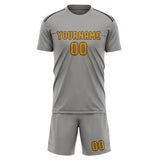Custom Gray Yellow Soccer Jersey
