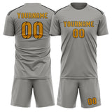 Custom Gray Yellow Soccer Jersey