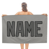 Custom Gray Dark Grey Beach Towel