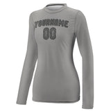 Custom Gray Dark Grey Women's Long-Sleeve Shirt
