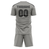 Custom Gray Dark Grey Soccer Jersey