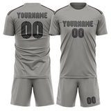 Custom Gray Dark Grey Soccer Jersey