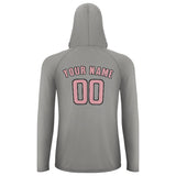 Custom Gray Light Pink UV-Hoodie