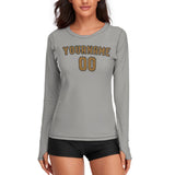 Custom Gray Khaki Women's Long-Sleeve Shirt
