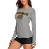 Custom Gray Khaki Women's Long-Sleeve Shirt