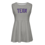 Custom Gray Light Purple Cheerleader Dress