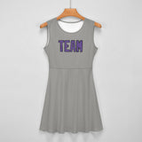 Custom Gray Light Purple Cheerleader Dress