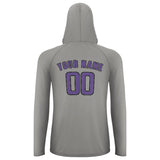 Custom Gray Light Purple UV-Hoodie